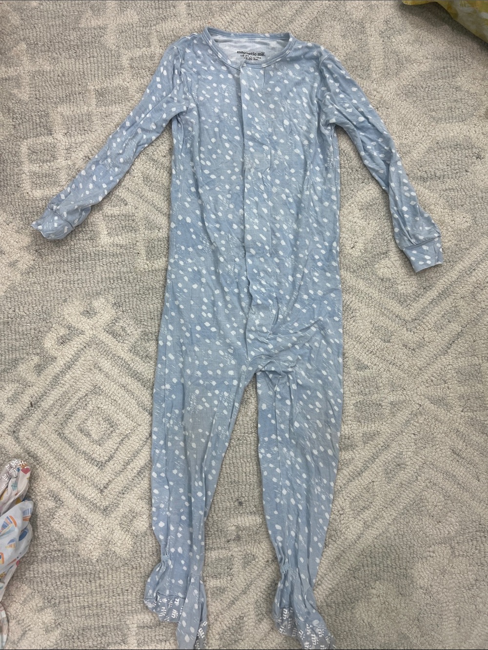 Magnetic Me Light Blue Dot-Print Footed One-Piece